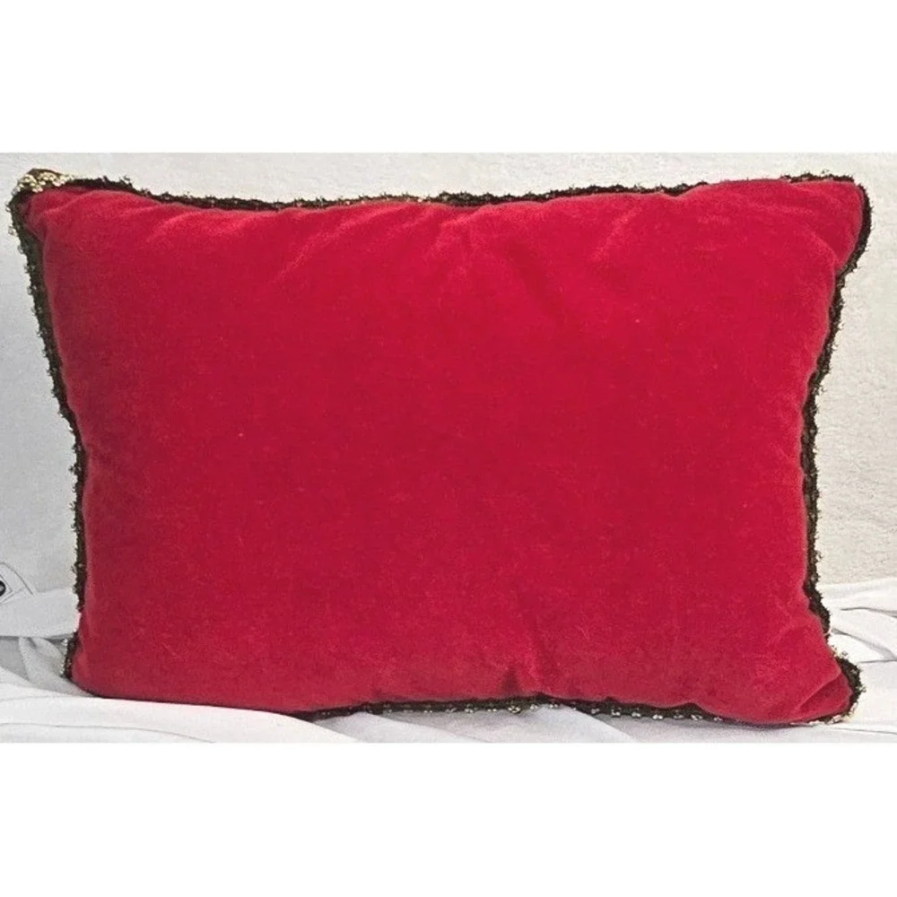 Red Velvet‎ Christmas Throw Pillow Gingerbread Man Dear Santa Man Made of Dough